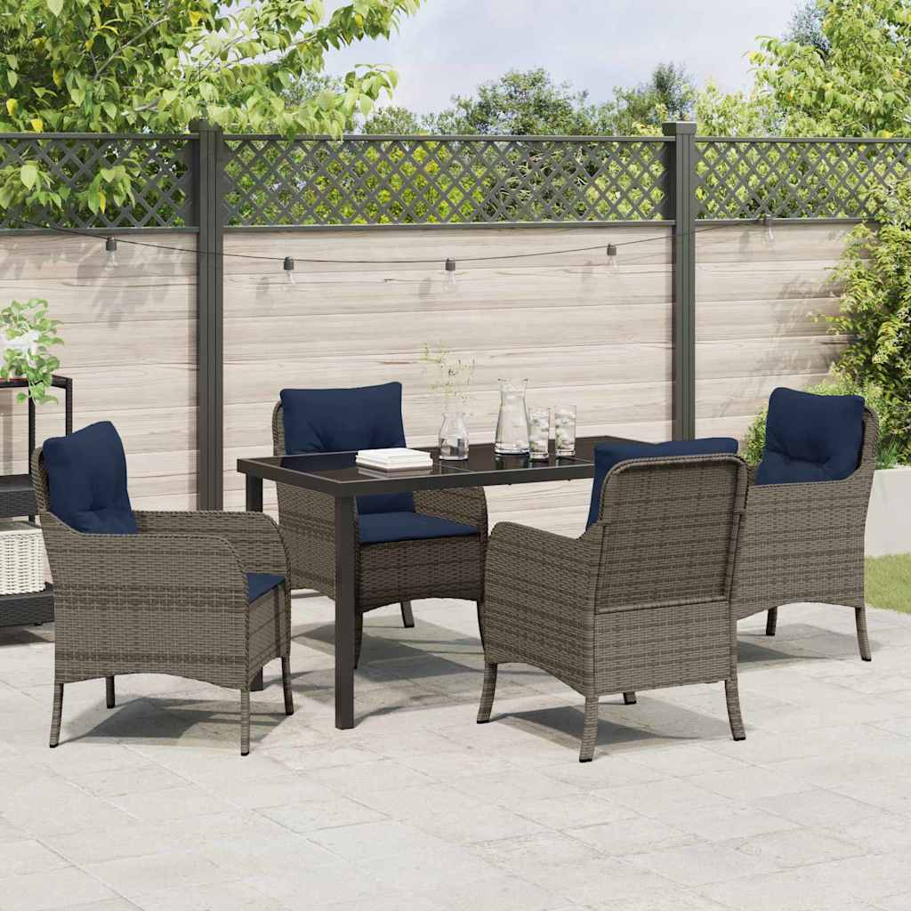 Ensemble de salle à manger pour jardin 5 pcs Gris polyrotin - XIOS