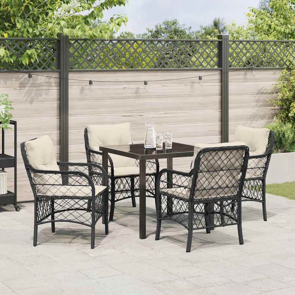 Ensemble de salle à manger pour jardin 5 pcs Noir polyrotin - XIOS
