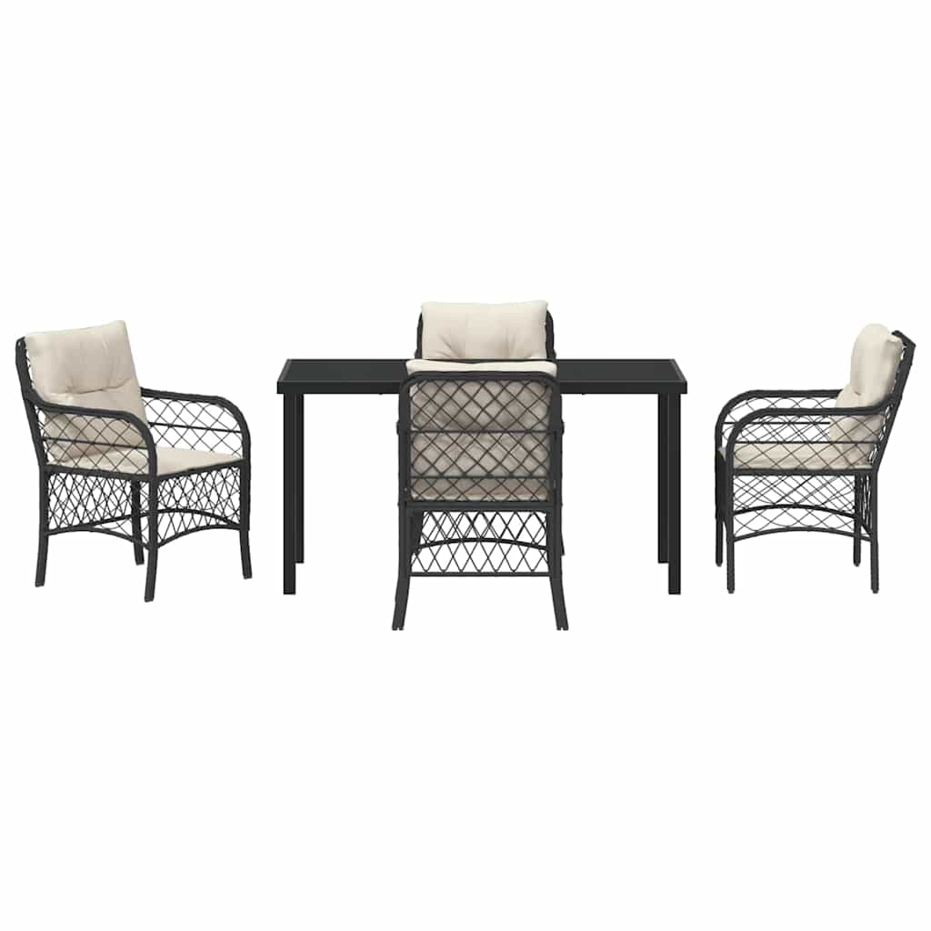 Ensemble de salle à manger pour jardin 5 pcs Noir polyrotin - XIOS