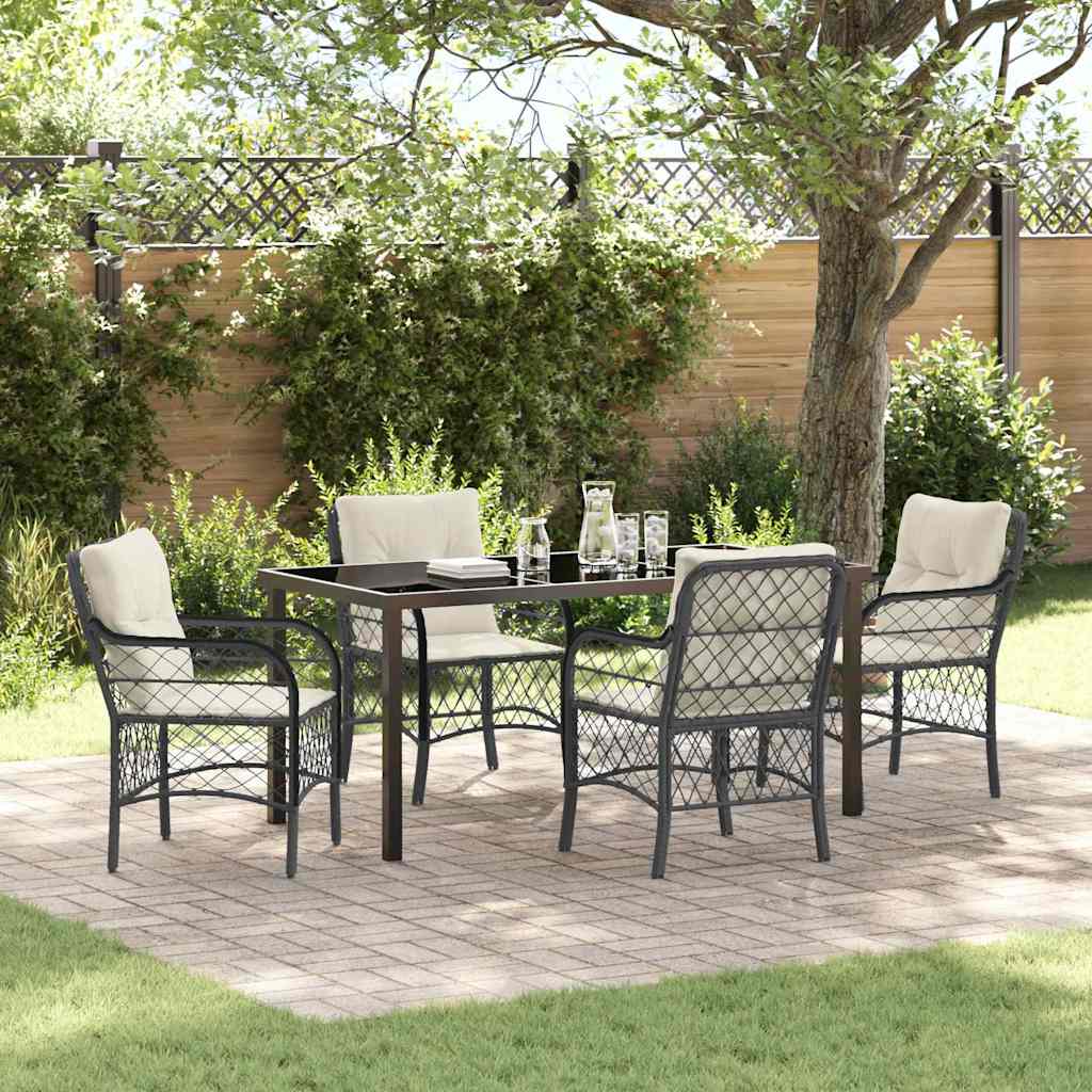 Ensemble de salle à manger pour jardin 5 pcs Noir polyrotin - XIOS