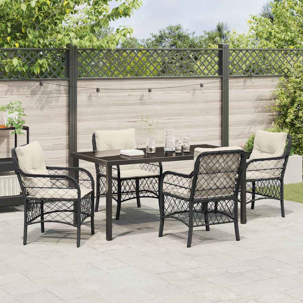 Ensemble de salle à manger pour jardin 5 pcs Noir polyrotin - XIOS