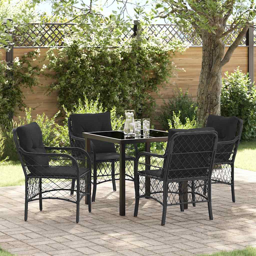 Ensemble de salle à manger pour jardin 5 pcs Noir polyrotin - XIOS