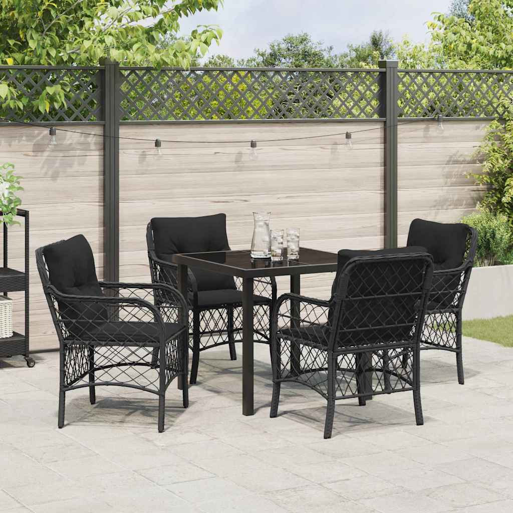 Ensemble de salle à manger pour jardin 5 pcs Noir polyrotin - XIOS