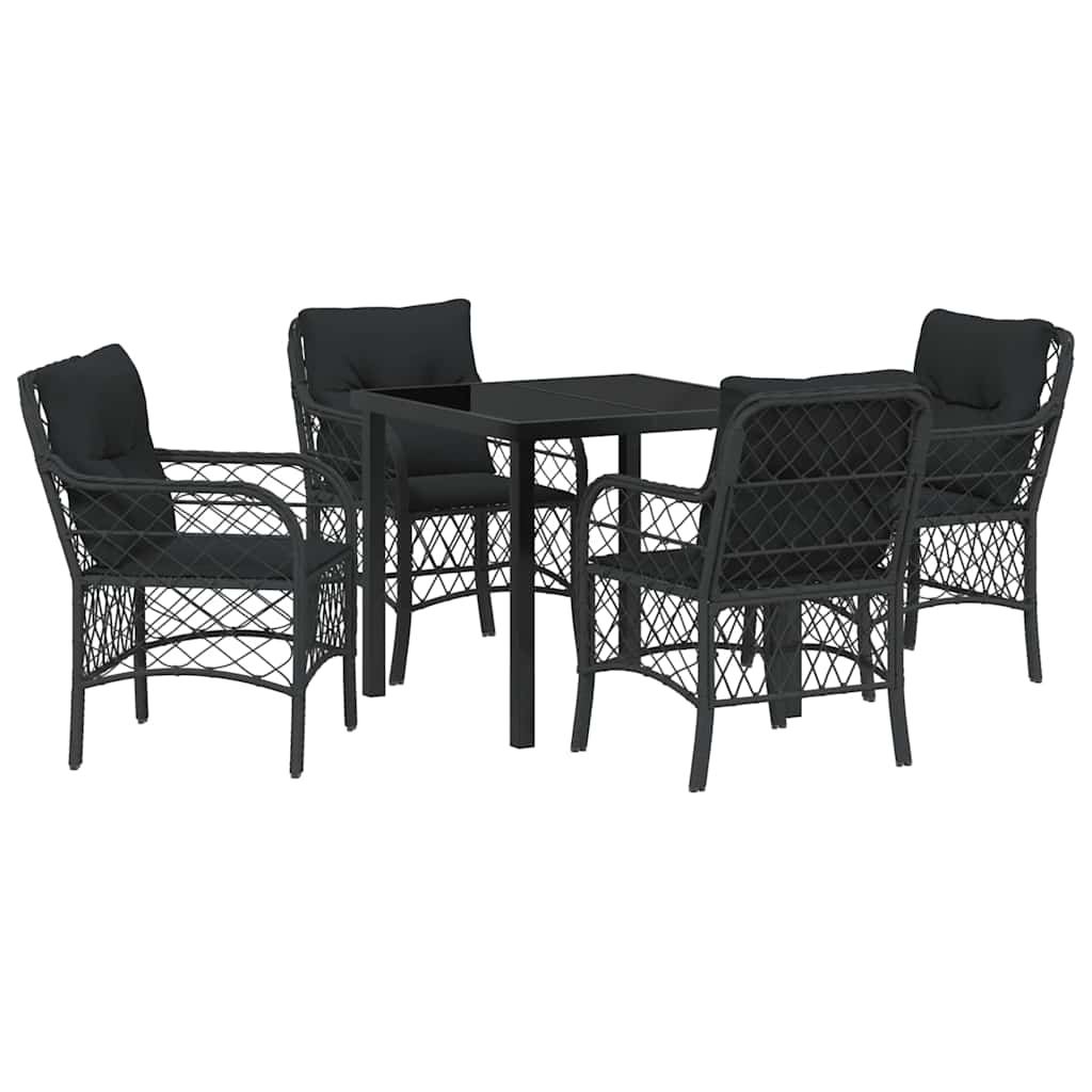 Ensemble de salle à manger pour jardin 5 pcs Noir polyrotin - XIOS