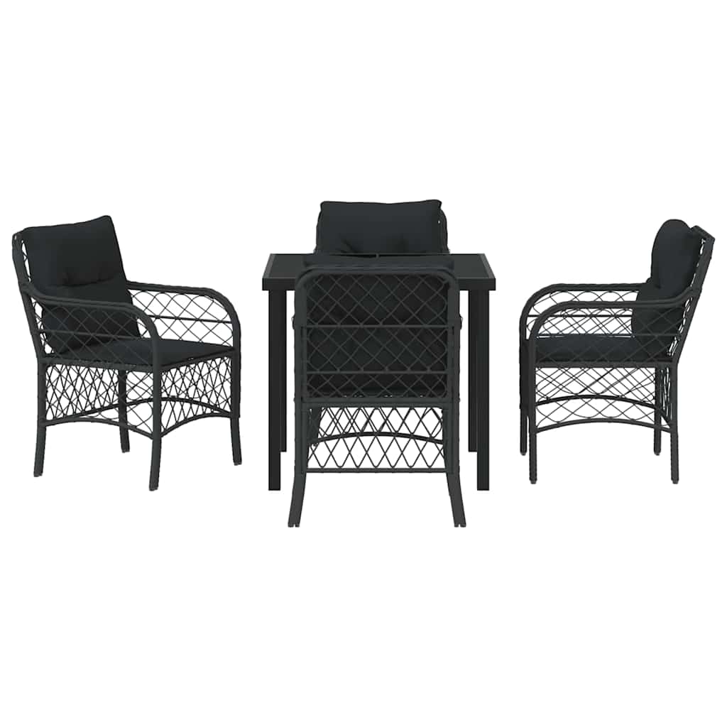 Ensemble de salle à manger pour jardin 5 pcs Noir polyrotin - XIOS