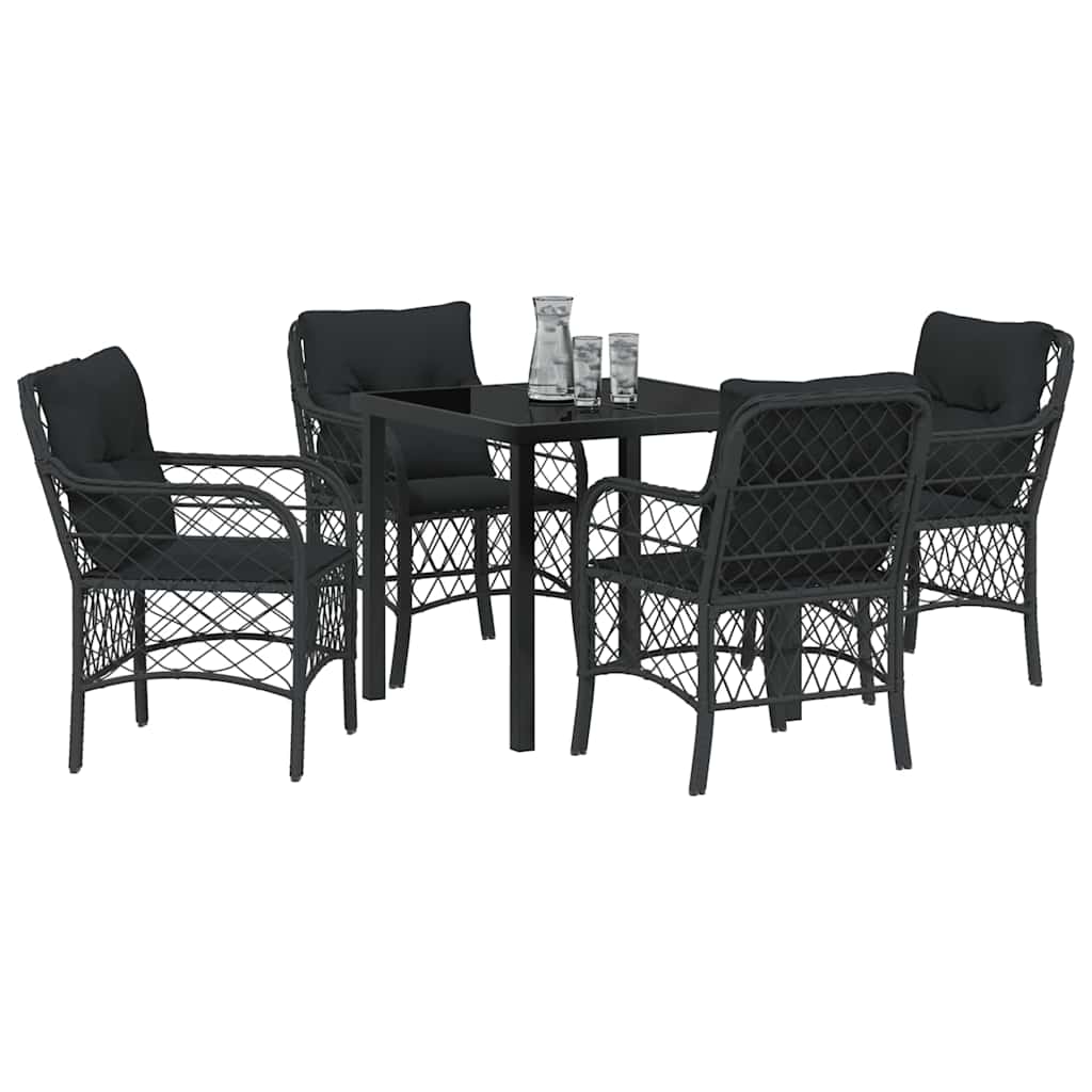Ensemble de salle à manger pour jardin 5 pcs Noir polyrotin - XIOS