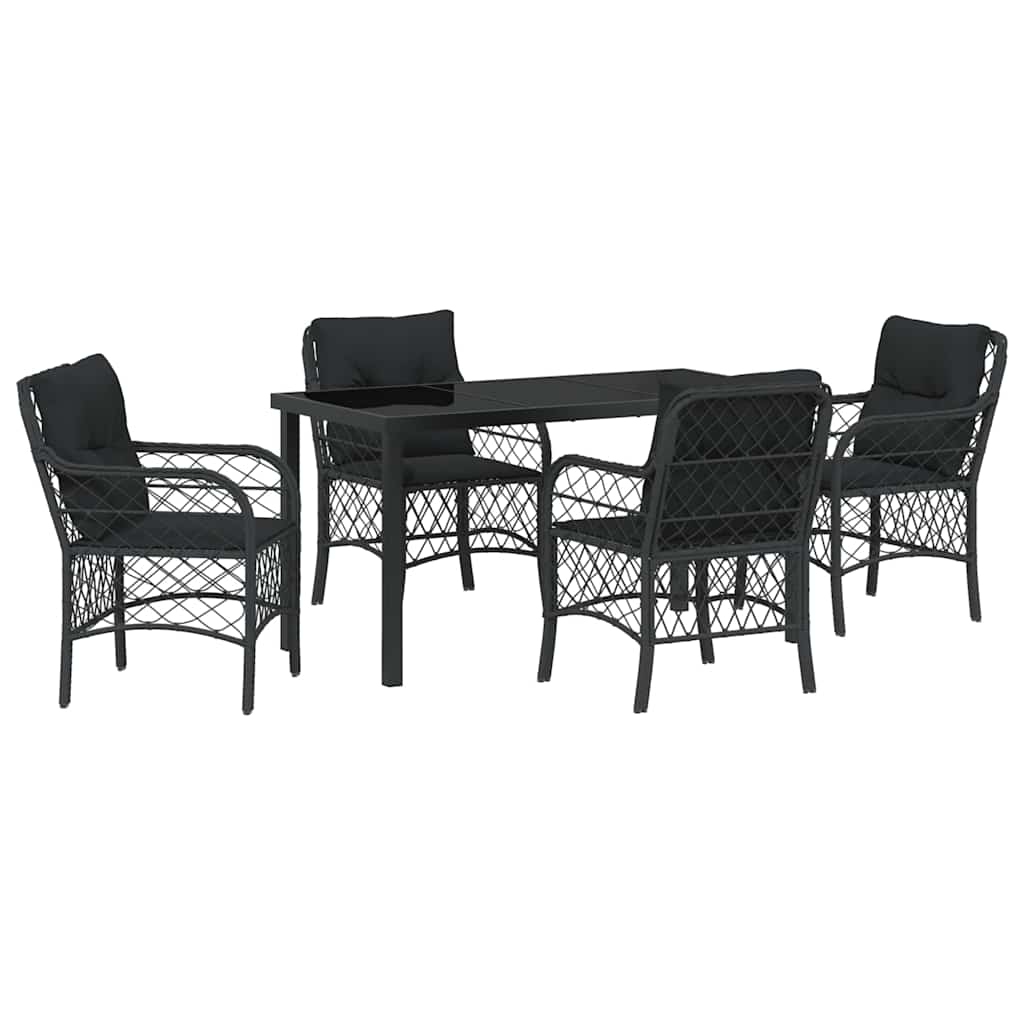 Ensemble de salle à manger pour jardin 5 pcs Noir polyrotin - XIOS