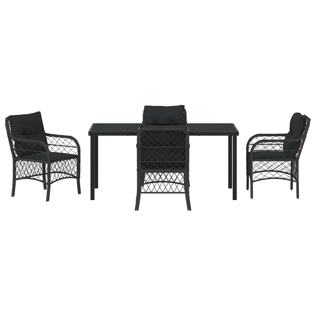 Ensemble de salle à manger pour jardin 5 pcs Noir polyrotin - XIOS