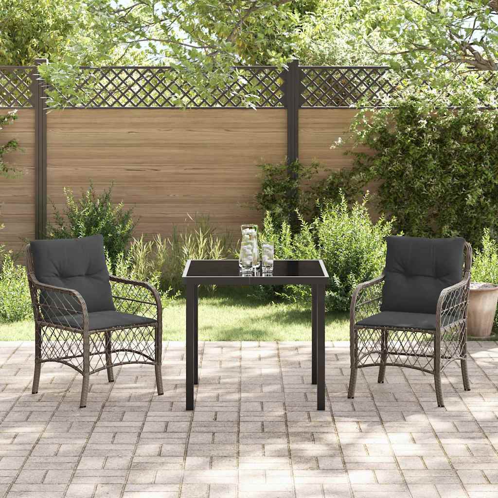 Ensemble de salle à manger pour jardin 3 pcs Gris polyrotin - XIOS