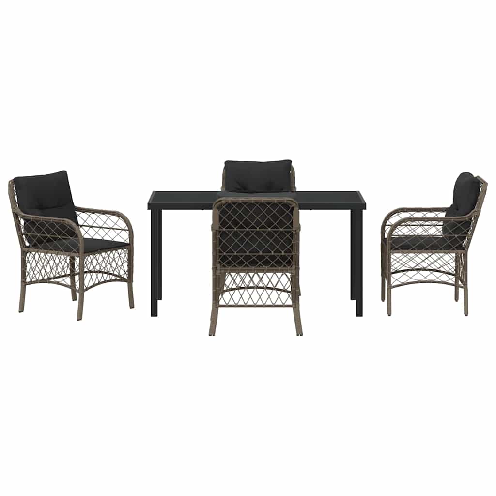 Ensemble de salle à manger pour jardin 5 pcs Gris polyrotin - XIOS