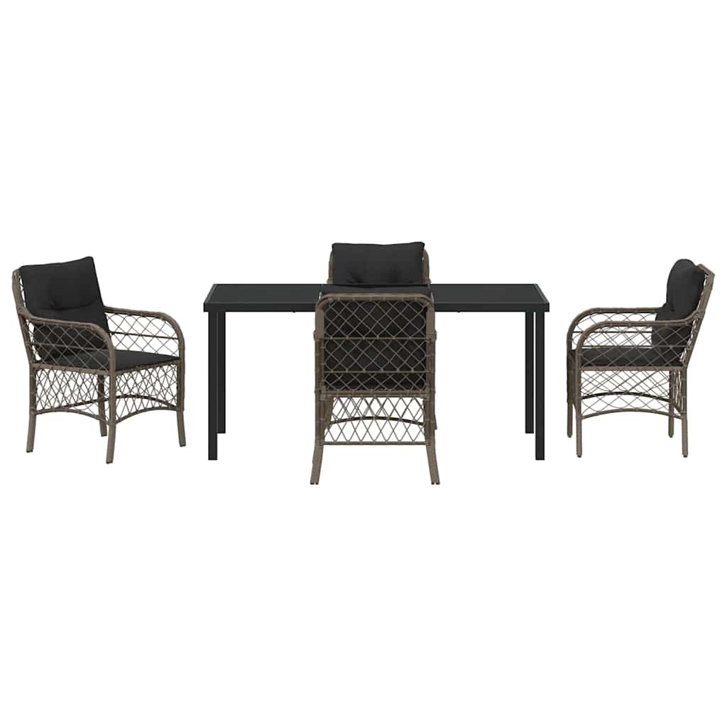Ensemble de salle à manger pour jardin 5 pcs Gris polyrotin - XIOS