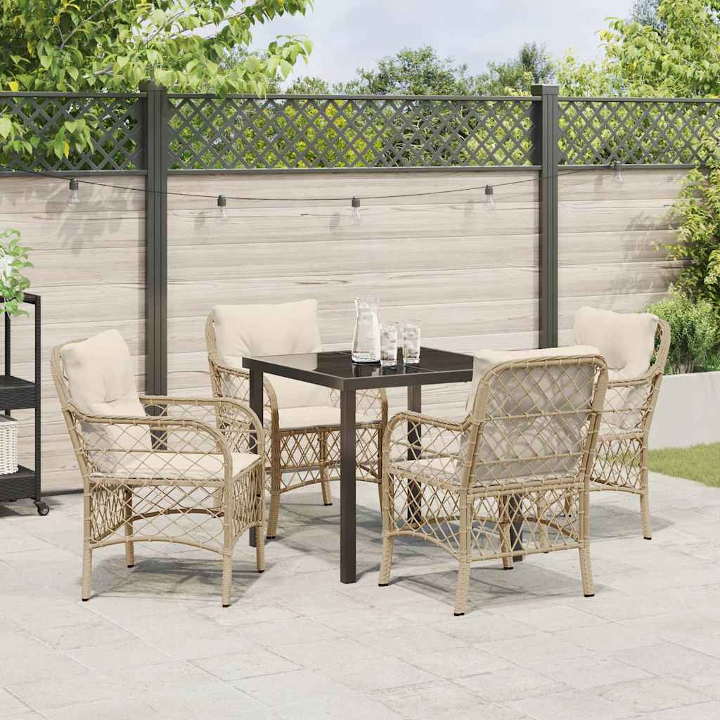 Ensemble de salle à manger pour jardin 5 pcs Beige polyrotin - XIOS