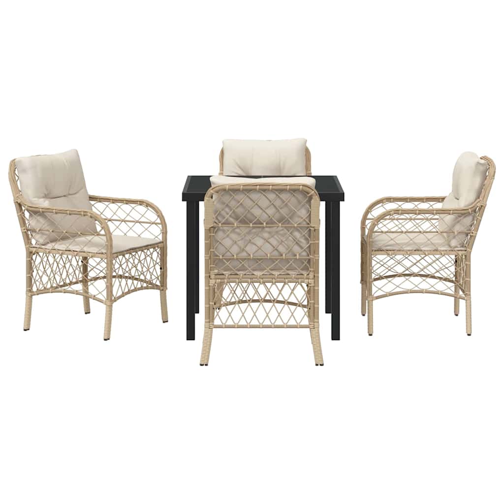 Ensemble de salle à manger pour jardin 5 pcs Beige polyrotin - XIOS