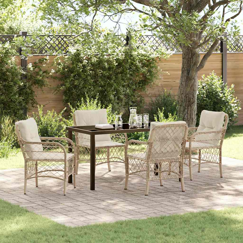 Ensemble de salle à manger pour jardin 5 pcs Beige polyrotin - XIOS
