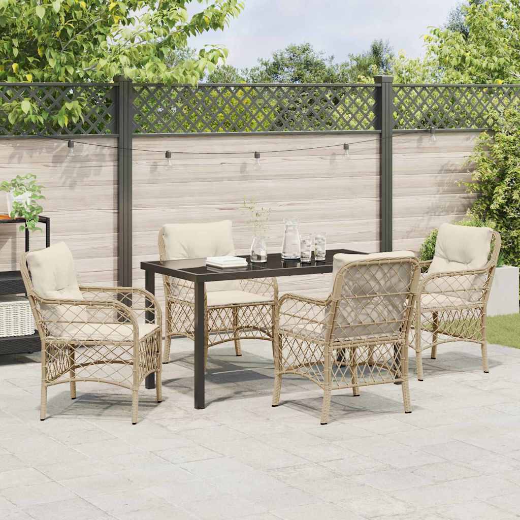 Ensemble de salle à manger pour jardin 5 pcs Beige polyrotin - XIOS