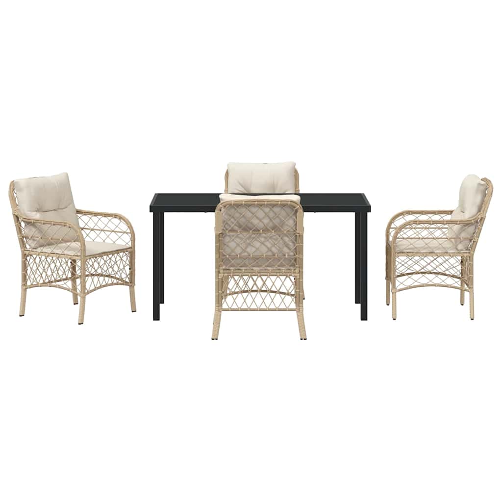 Ensemble de salle à manger pour jardin 5 pcs Beige polyrotin - XIOS