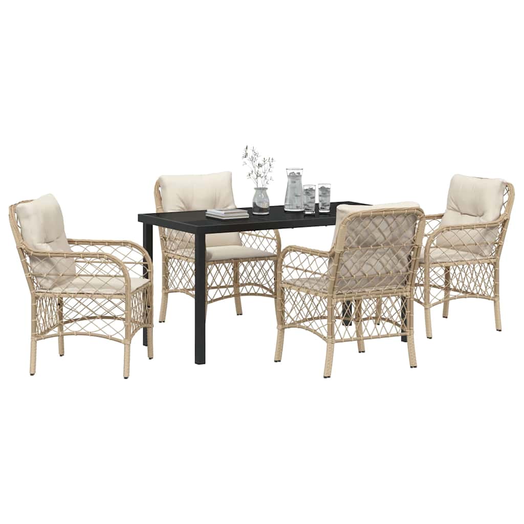 Ensemble de salle à manger pour jardin 5 pcs Beige polyrotin - XIOS