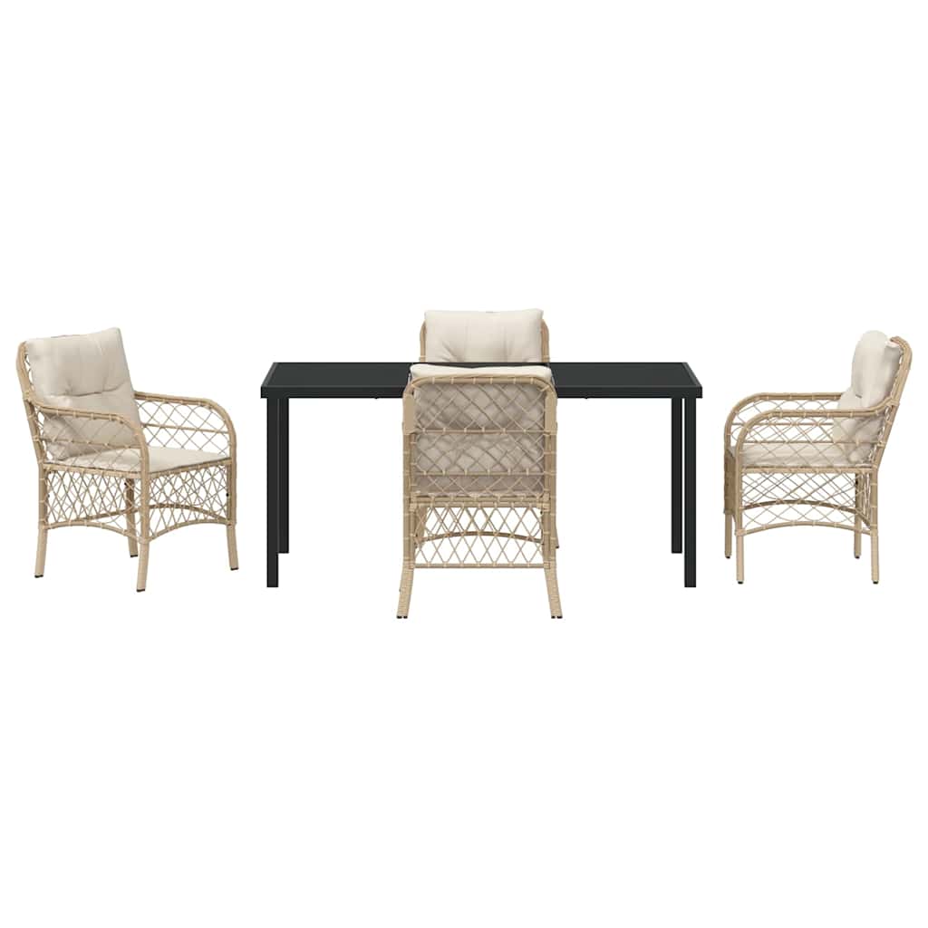 Ensemble de salle à manger pour jardin 5 pcs Beige polyrotin - XIOS