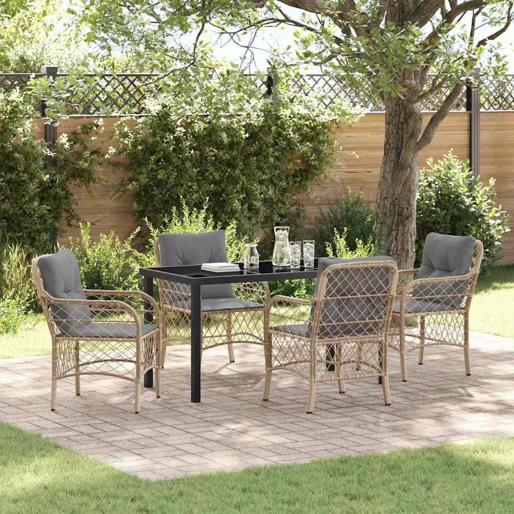 Ensemble de salle à manger pour jardin 5 pcs Beige polyrotin - XIOS