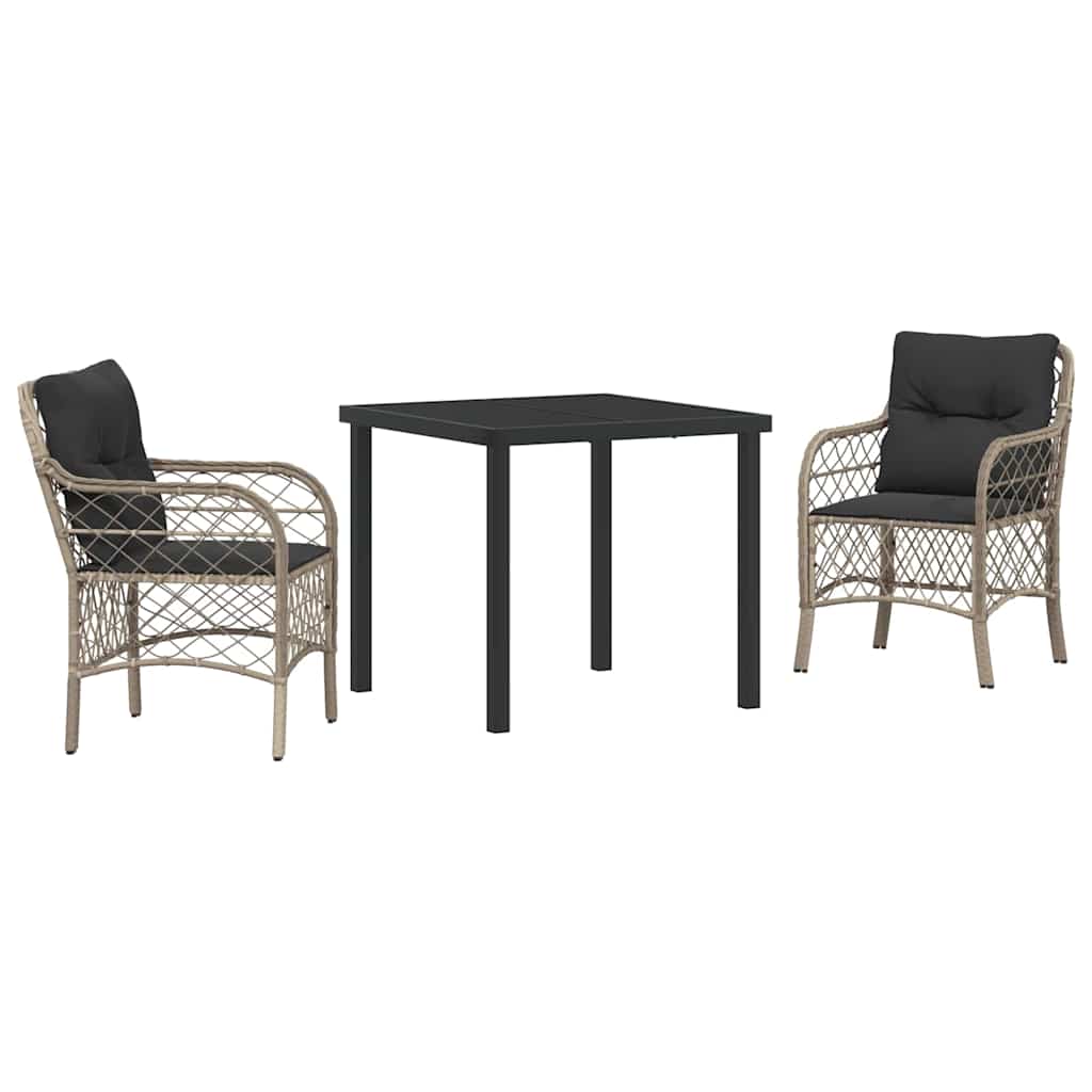 Ensemble de salle à manger pour jardin 3 pcs Gris clair - XIOS