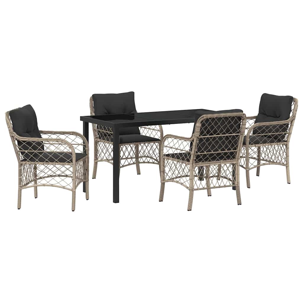Ensemble de salle à manger pour jardin 5 pcs Gris clair - XIOS