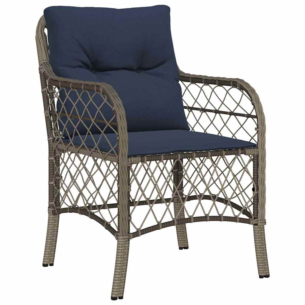 Ensemble de salle à manger pour jardin 5 pcs Gris et Noir Rotin - XIOS