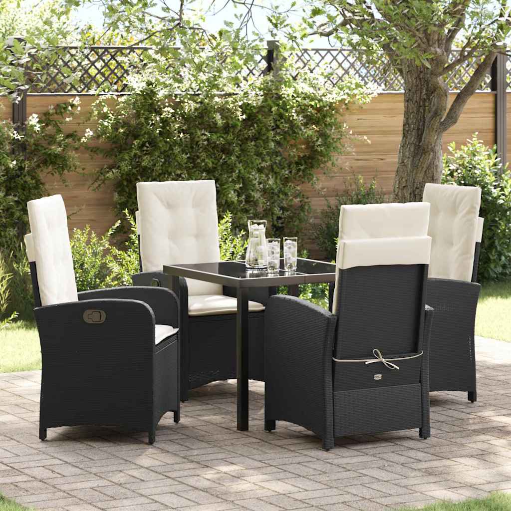 Ensemble de salle à manger pour jardin 5 pcs Noir polyrotin - XIOS