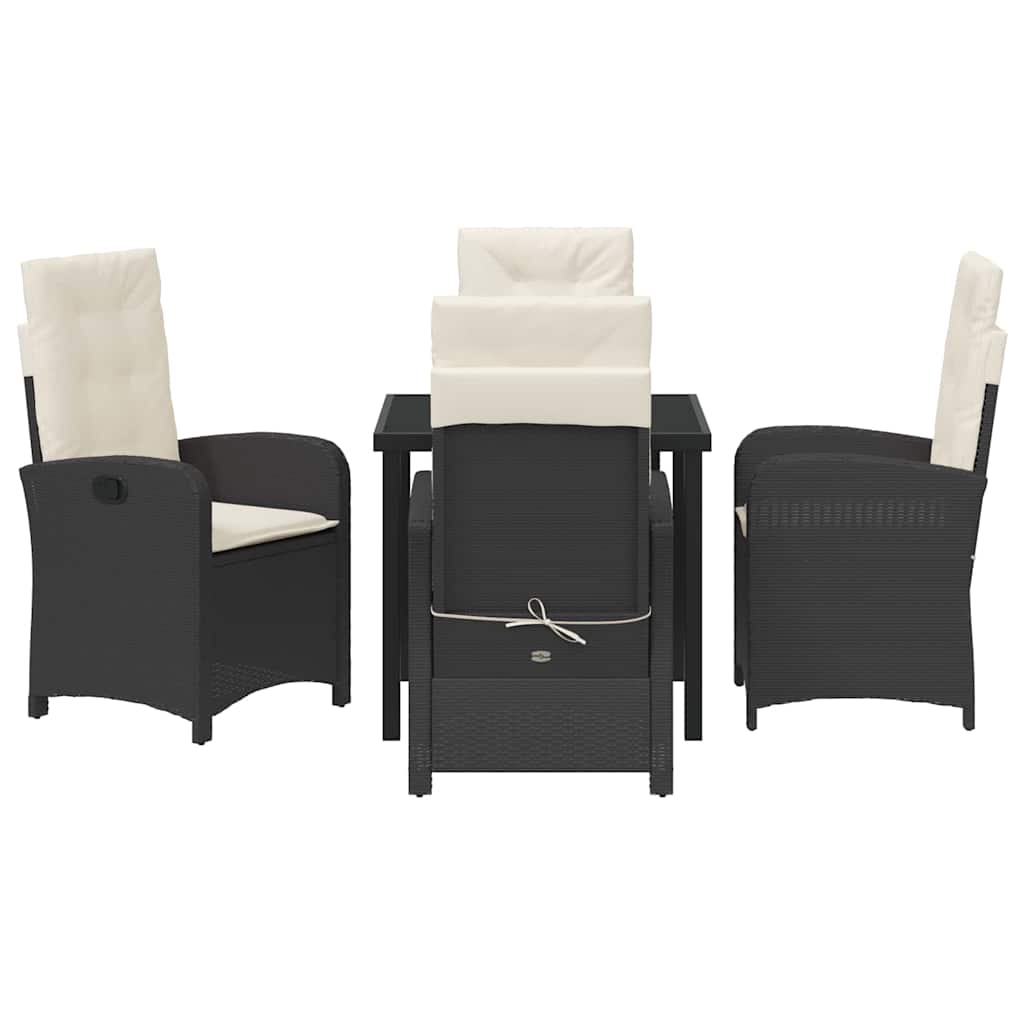 Ensemble de salle à manger pour jardin 5 pcs Noir polyrotin - XIOS