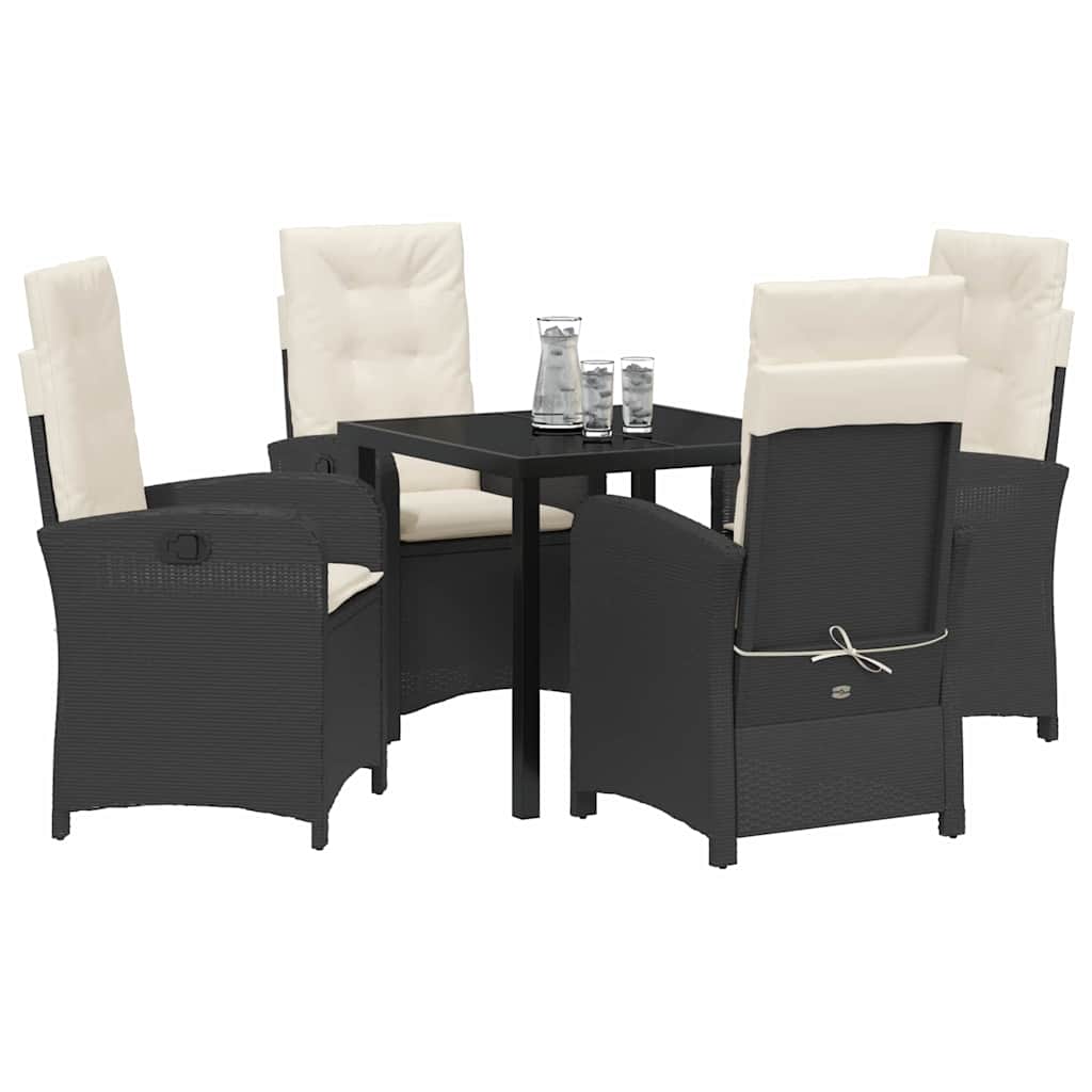 Ensemble de salle à manger pour jardin 5 pcs Noir polyrotin - XIOS