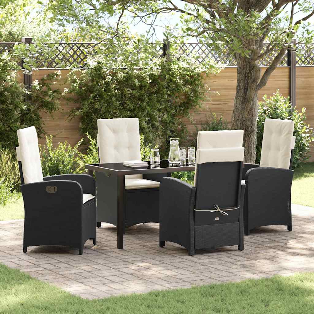 Ensemble de salle à manger pour jardin 5 pcs Noir polyrotin - XIOS