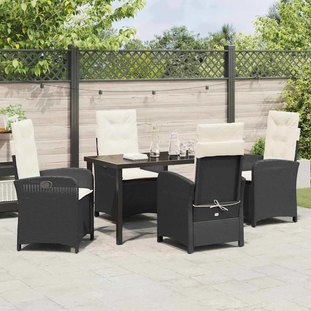 Ensemble de salle à manger pour jardin 5 pcs Noir polyrotin - XIOS
