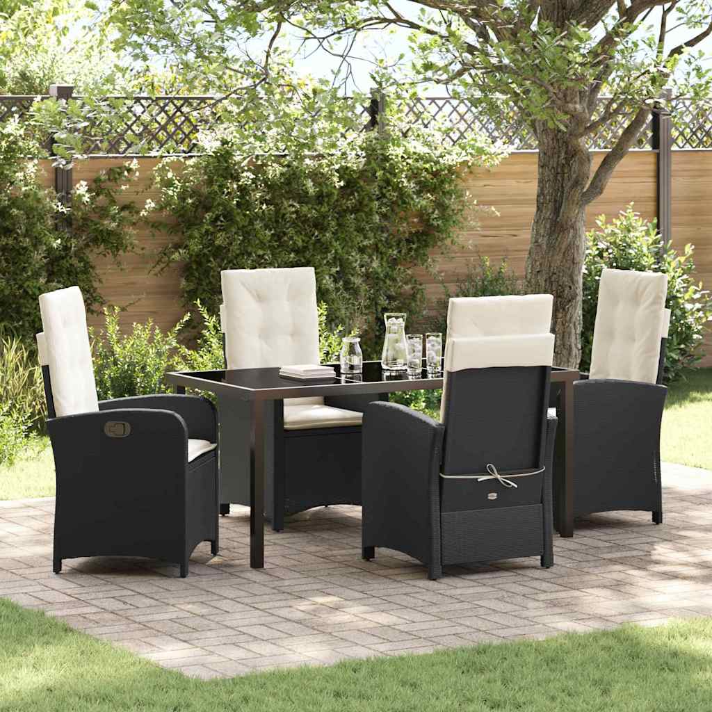 Ensemble de salle à manger pour jardin 5 pcs Noir polyrotin - XIOS