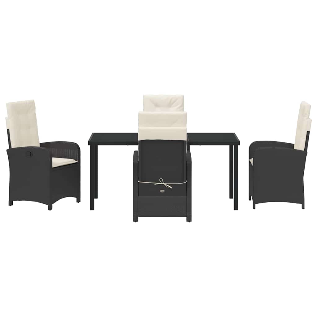 Ensemble de salle à manger pour jardin 5 pcs Noir polyrotin - XIOS