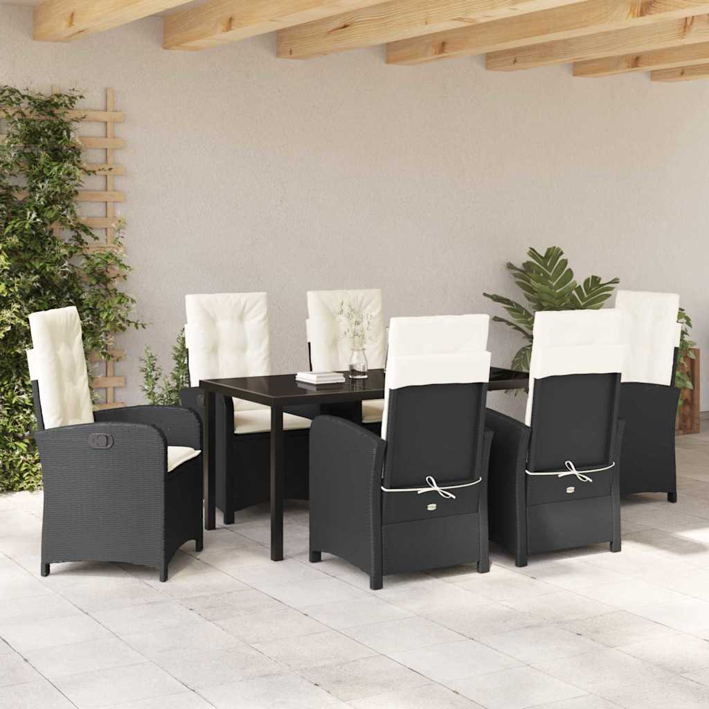 Ensemble de salle à manger pour jardin 7 pcs Noir polyrotin - XIOS