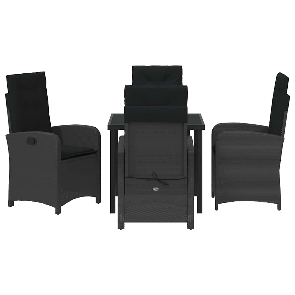 Ensemble de salle à manger pour jardin 5 pcs Noir polyrotin - XIOS