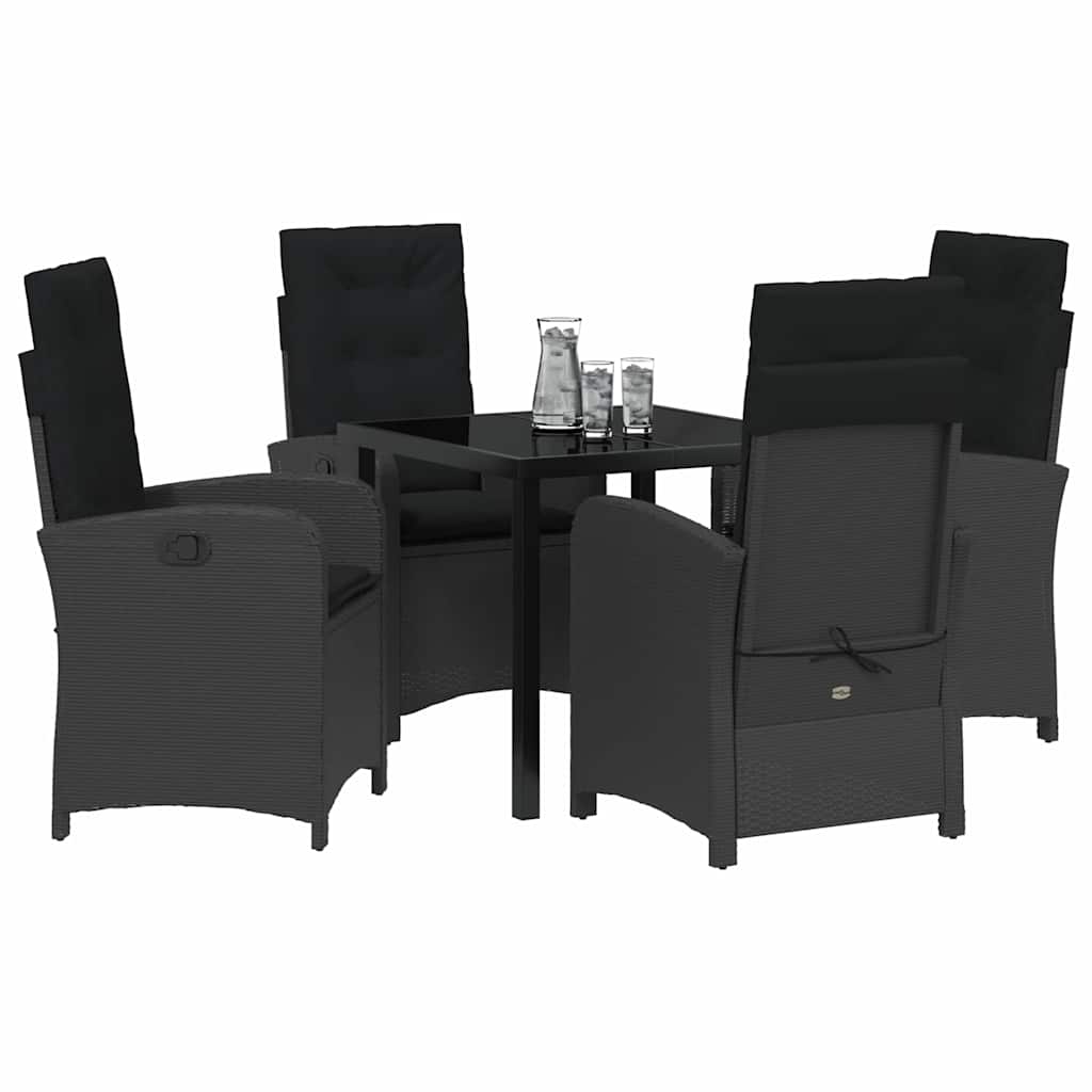 Ensemble de salle à manger pour jardin 5 pcs Noir polyrotin - XIOS