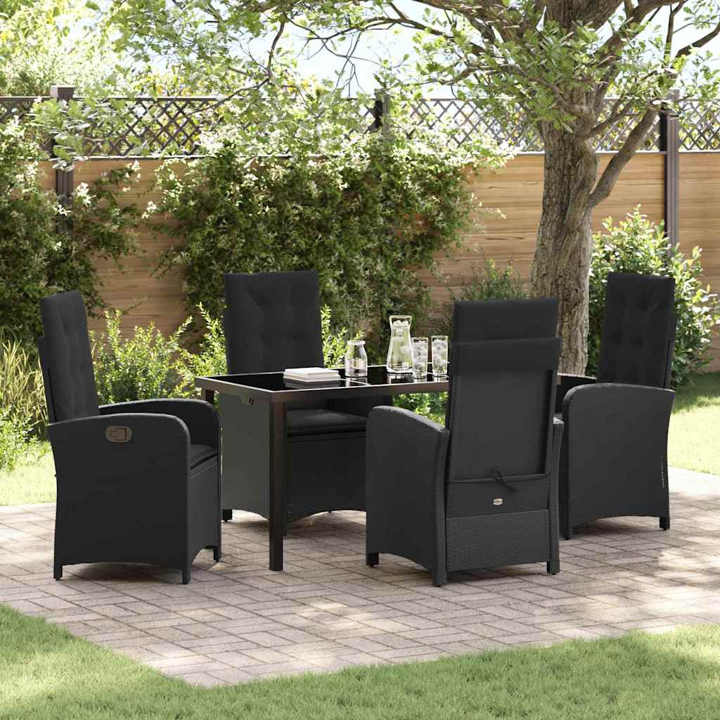 Ensemble de salle à manger pour jardin 5 pcs Noir polyrotin - XIOS