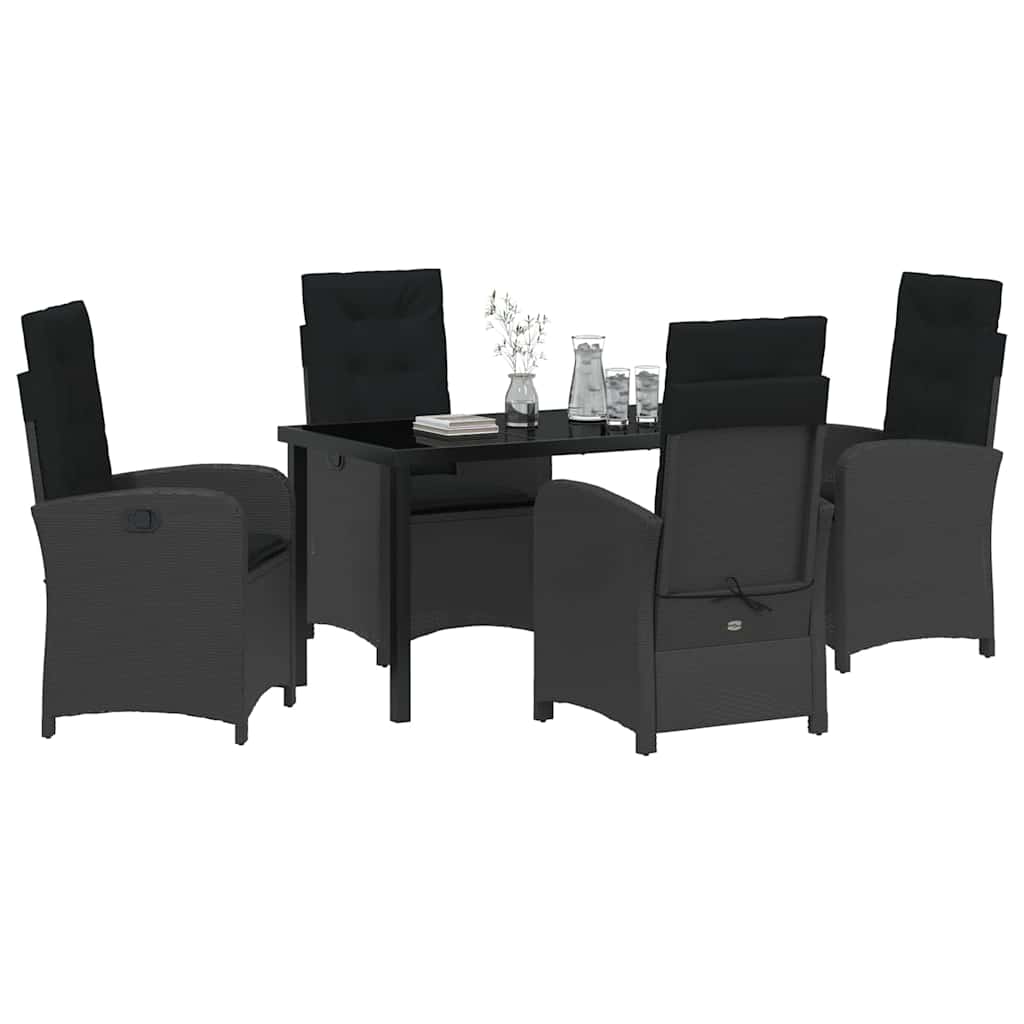Ensemble de salle à manger pour jardin 5 pcs Noir polyrotin - XIOS