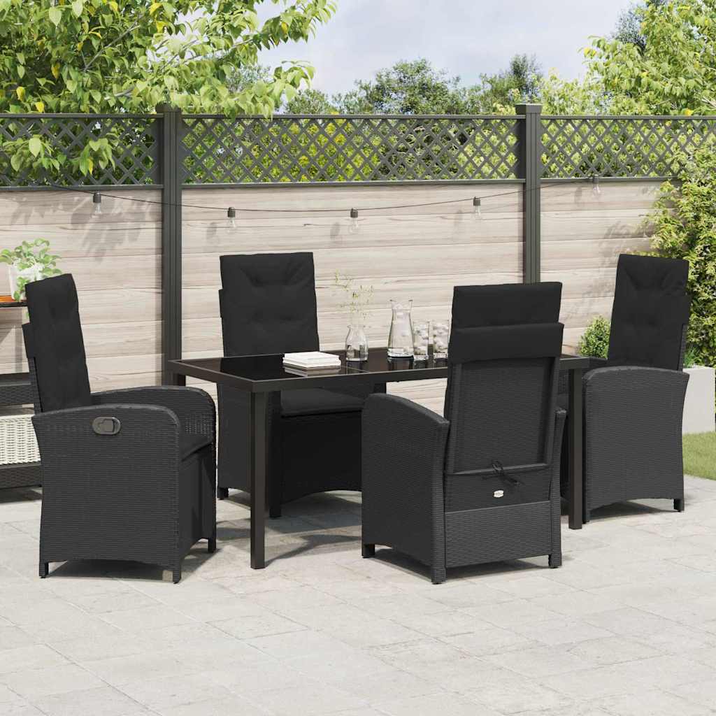 Ensemble de salle à manger pour jardin 5 pcs Noir polyrotin - XIOS