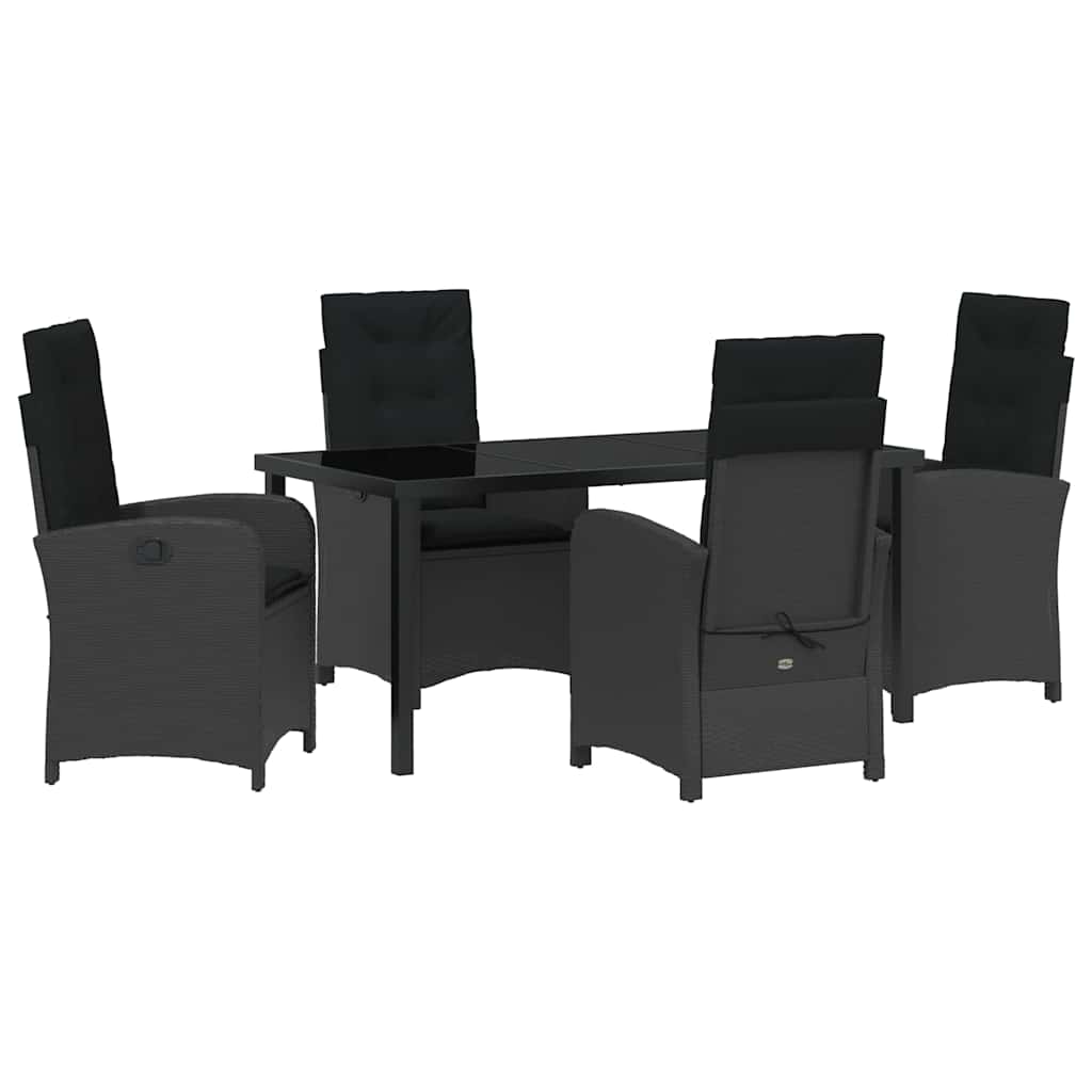 Ensemble de salle à manger pour jardin 5 pcs Noir polyrotin - XIOS