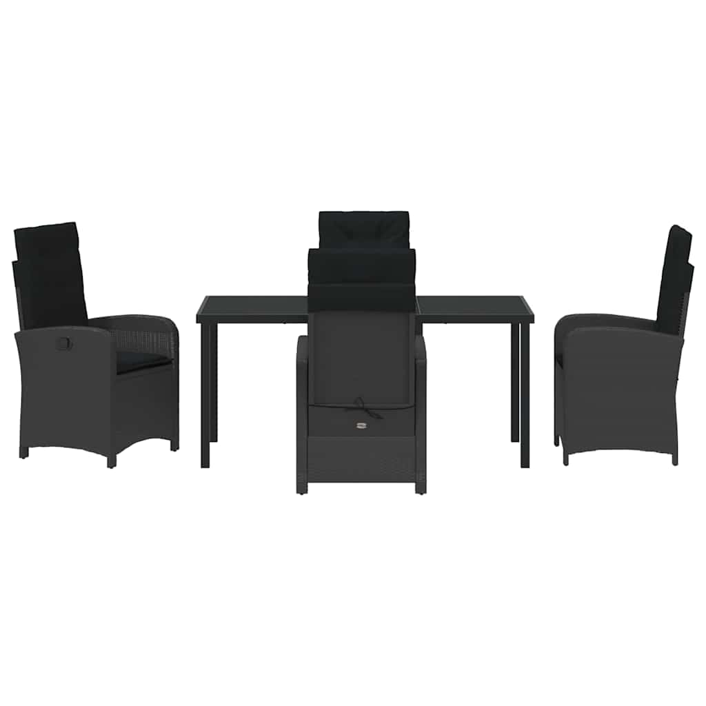 Ensemble de salle à manger pour jardin 5 pcs Noir polyrotin - XIOS