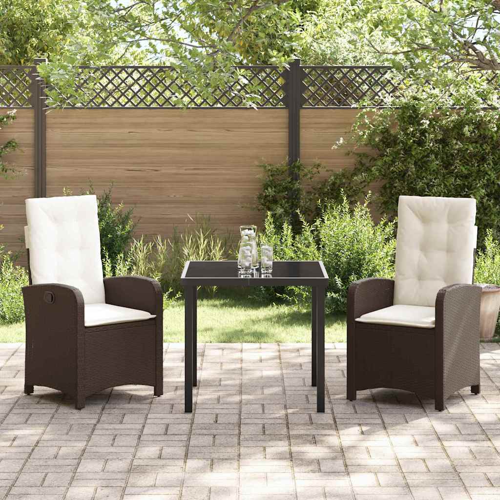 Ensemble de salle à manger pour jardin 3 pcs Marron polyrotin - XIOS