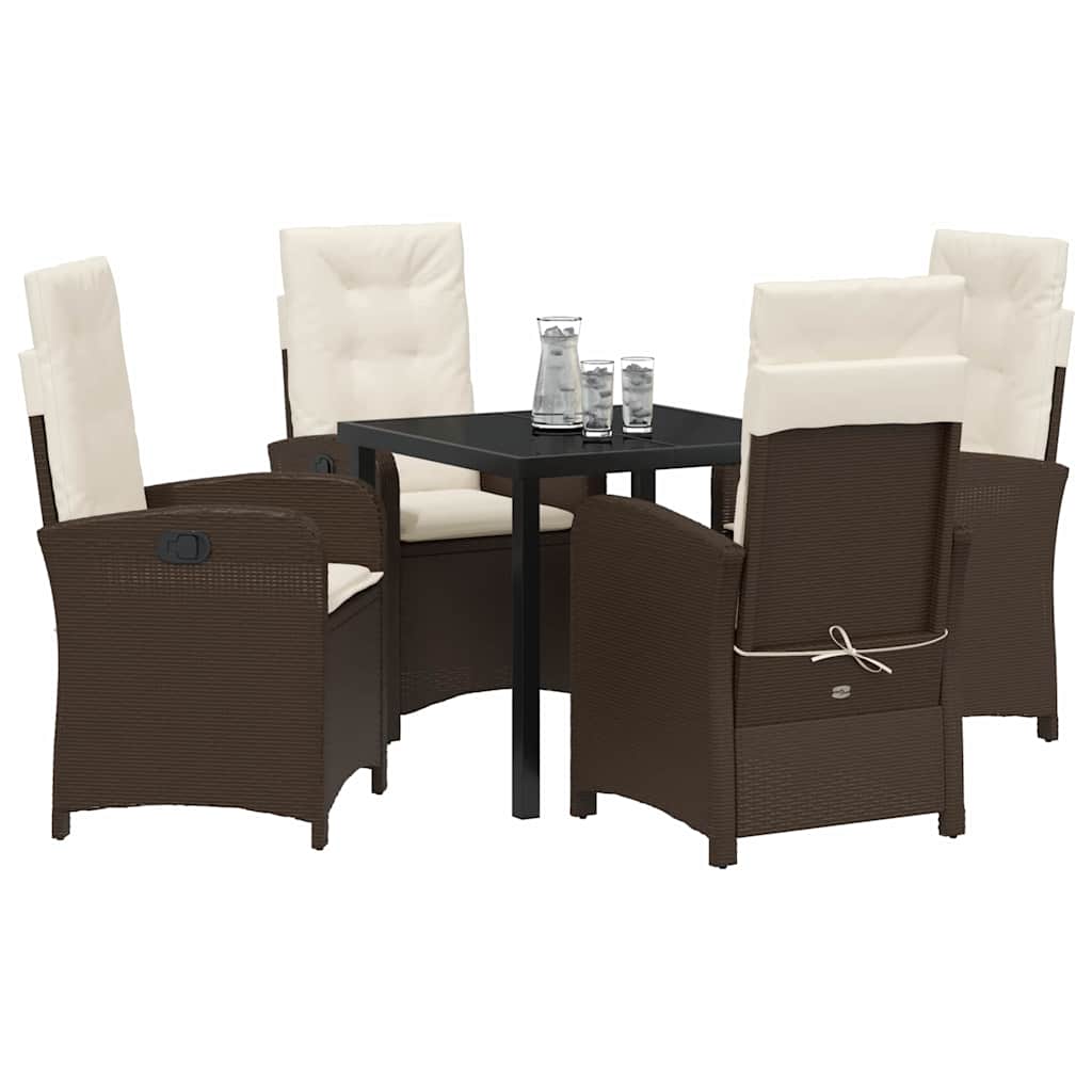 Ensemble de salle à manger pour jardin 5 pcs Marron polyrotin - XIOS