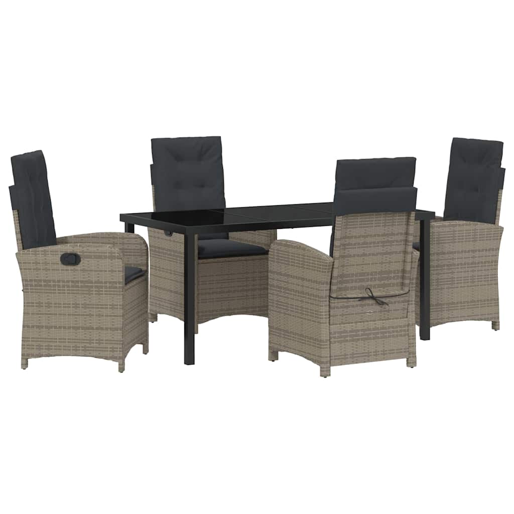 Ensemble de salle à manger pour jardin 5 pcs Gris polyrotin - XIOS