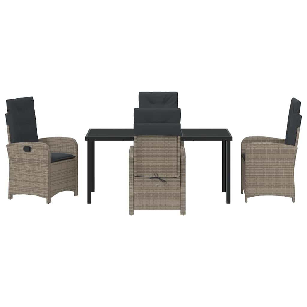 Ensemble de salle à manger pour jardin 5 pcs Gris polyrotin - XIOS