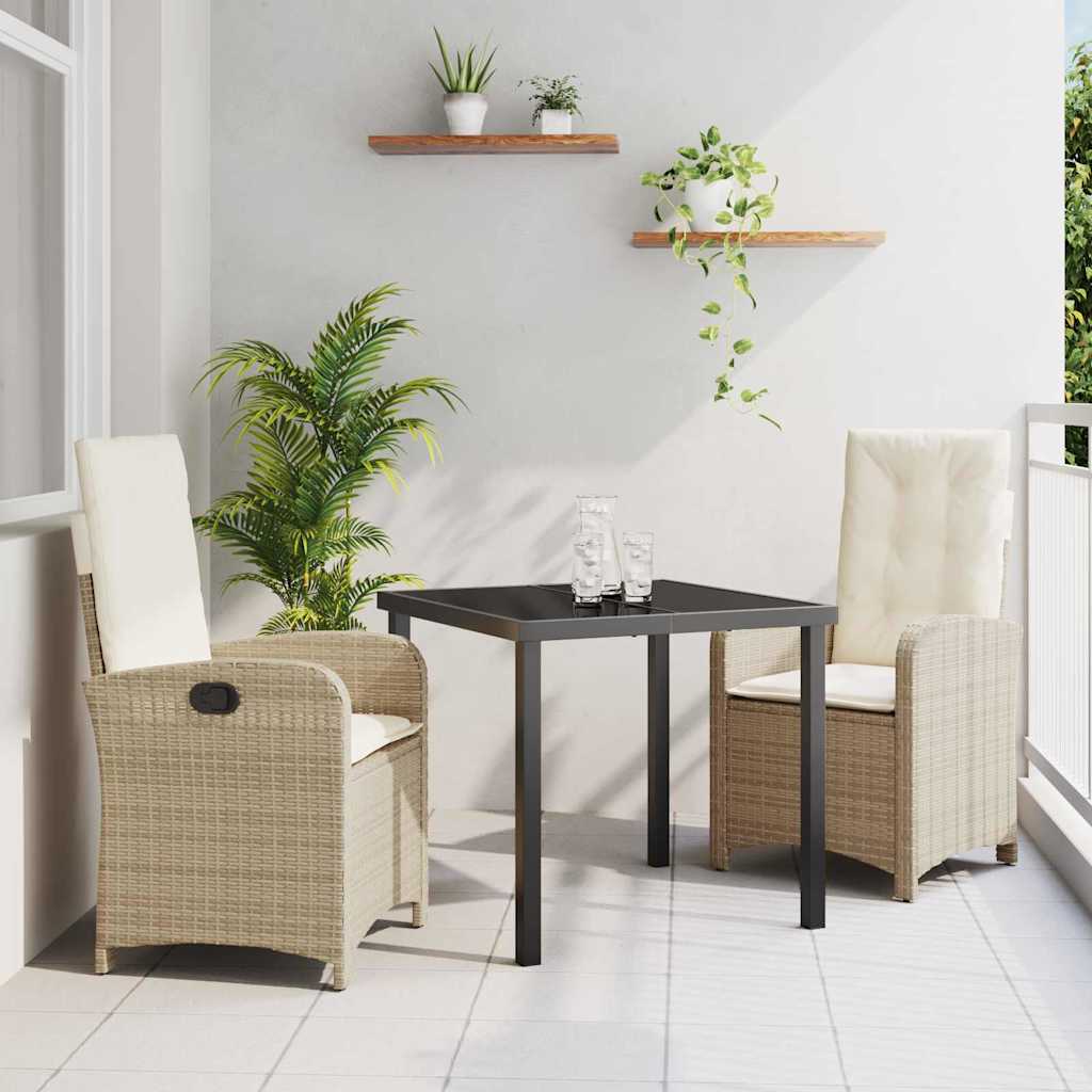Ensemble de salle à manger pour jardin 3 pcs Beige polyrotin - XIOS