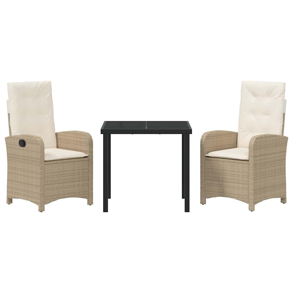 Ensemble de salle à manger pour jardin 3 pcs Beige polyrotin - XIOS