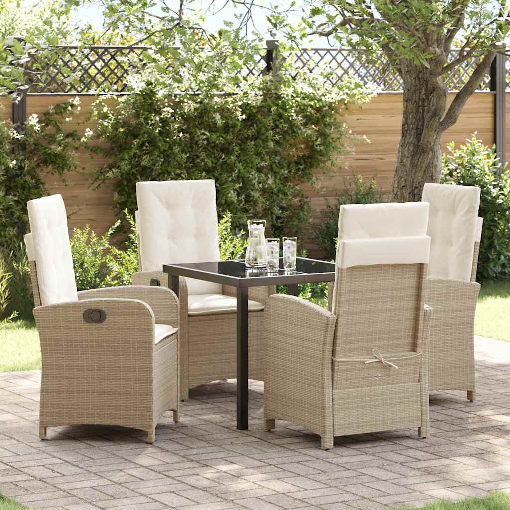 Ensemble de salle à manger pour jardin 5 pcs Beige polyrotin - XIOS