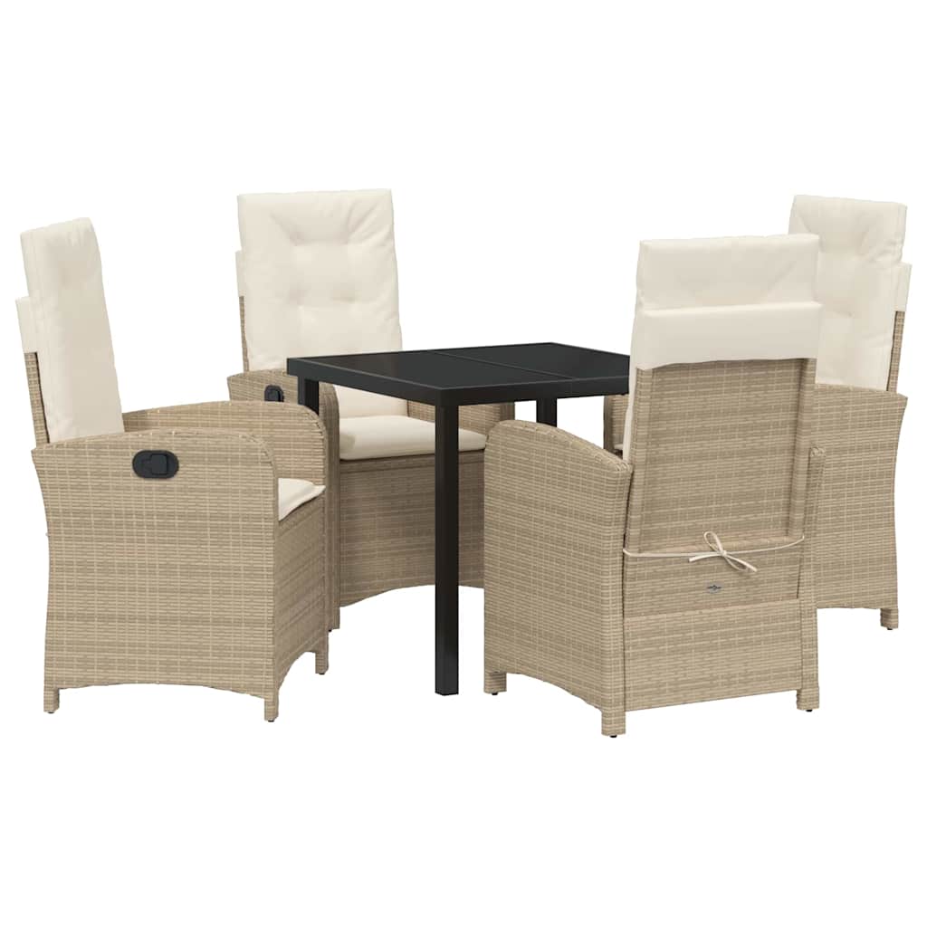 Ensemble de salle à manger pour jardin 5 pcs Beige polyrotin - XIOS