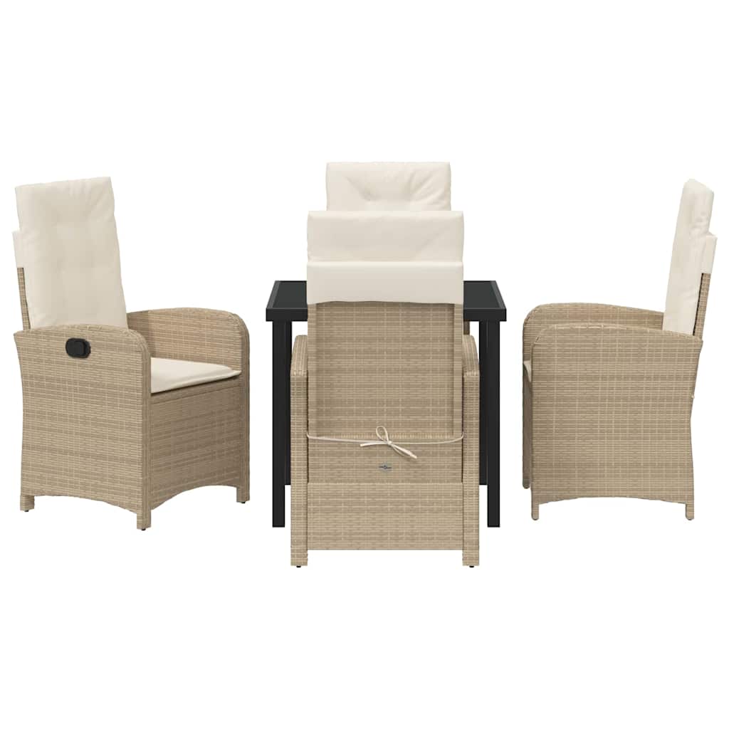Ensemble de salle à manger pour jardin 5 pcs Beige polyrotin - XIOS